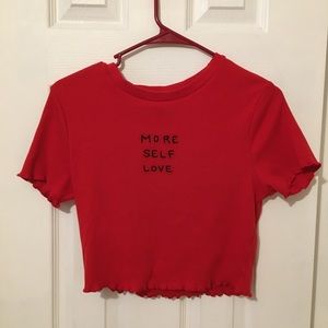 “MORE SELF LOVE” crop top by forever 21